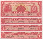 Honduras, 1 Lempira, 1951, UNC, p45, (Total 4 consecutive banknotes)
serial numbers: Q 240479-82
Estimate: 250-500