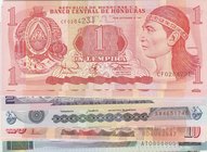 Honduras, 1 Empira (3), 2 Lempiras (3), 5 Lempiras (2), 10 Lempiras (2), 20 Lempiras (2) ve 50 Lempiras, 1997/2012, UNC, (Total 13 banknotes)
Estimat...