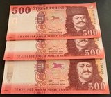 Hungary, 500 Forint, 2018, UNC, pNew, (Total 3 consecutive banknotes)
serial numbers: EH 4391502-04
Estimate: 10.-20