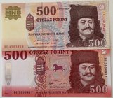 Hungary, 500 Forint (2), 2001/2018, UNC, (Total 2 banknotes)
Estimate: 20.-40