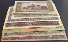 Mix Lot (HUNGARY), 9 different banknotes.
Hungary, 1000 Pengö, 1945, XF; 1000 Pengö, 1945, VF; 100.000.000 Pengö, 1946, AUNC; 10 Pengö, 1936, VF; 
E...