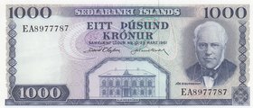 Iceland, 1.000 Kronur, 1961, UNC, p46
serial number: EA 8977787
Estimate: 20-40