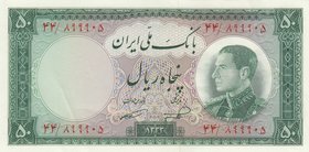 Iran, 50 Rials, 1954, UNC (-), p66
there are counting fractures in the lower right and upper left corner
Estimate: 15-30