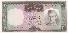 Iran, 20 Rials, 1969, UNC, p84
Shah Pahlavi portrait
Estimate: 10.-20