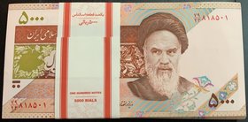 Iran, 5.000 Rials, 2009, UNC, p150, BUNDLE
consecutive 100 banknotes
Estimate: 50-100