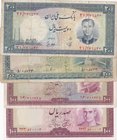 Iran, 100 Rial (2) and 200 Rial (2), 1951/1973, FINE / UNC, (Total 4 banknotes)
Shah Pahlavi portrait
Estimate: 50-100