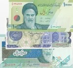 Iran, 200 Rials ve 10.000 Rials (2), 1981/1992, UNC, (Total 3 banknotes)
Estimate: 15-30