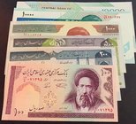 Iran, 100 Rials, 200 Rials, 500 Rials, 1000 Rials and 10000 Rials (2), UNC, (Total 6 banknots)
Estimate: 10.-20