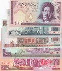 Iran, 100 Rials, 200 Rials, 1.000 Rials, 2.000 Rials and 5.000 Rials, UNC, (Total plam 5 adet banknot)
Estimate: 10.-20
