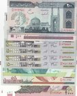 Iran, 100 Riyals, 200 Riyals, 500 Riyals (4 pcs), 1000 Riyals, 2000 Riyals, 10000 Riyals, 1982-2017, UNC, p140a, p136b, p137Ad, p143g, p144d, p159 (To...