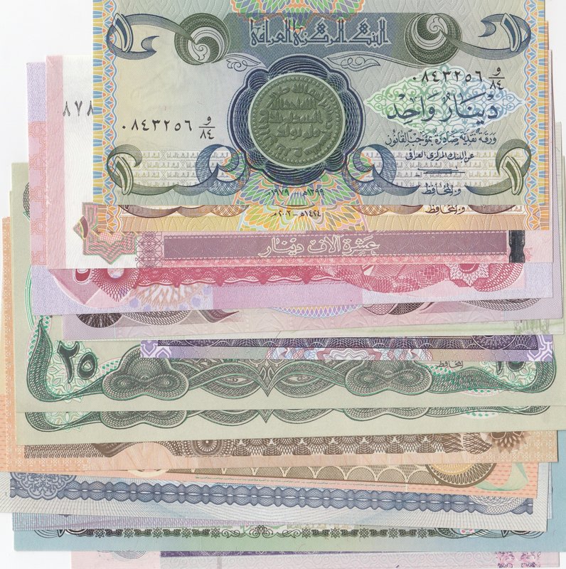 Iraq, 1 Dinar, 5 Dinars (2), 25 Dinars (4), 50 Dinars (3), 100 Dinars, 250 Dinar...