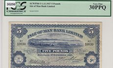Isle of Man, 5 Pounds, 1927, VF, p5
PCGS 30 PPQ, serial number: 10830
Estimate: 400-800