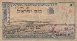 Israel, 10 Lirot, 1955, FINE (-), p27
serial number: 812700
Estimate: 15-30