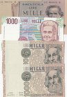 Italy, 1.000 Lire (4), 1969/1982/1990, AUNC / UNC, p101, p109b, p114, (Total 4 banknotes)
serial numbers: UC 886132H, SA 957332J, SA 95733J and UB 38...