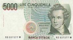 Italy, 5.000 Lire, 1985, UNC, p111
serial number: RD 937377M
Estimate: 10.-20