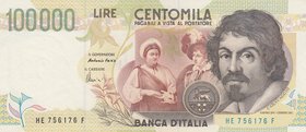 Italy, 100.000 Lire, 1994, AUNC, p117
serial number: HE 756176F
Estimate: 40-80