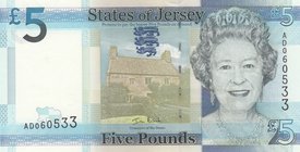 Jersey, 5 Pound, 2010, UNC, p35
Queen Elizabeth II portrait, serial number: AD 060533
Estimate: 20-40
