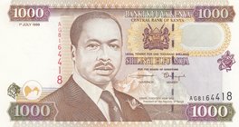 Kenya, 1.000 Shillings, 1999, UNC, p40b
serial number: AG 8164418
Estimate: 40-80