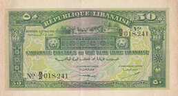 Lebanon, 50 Piastres, 1942, AUNC (-), p37
serial number: B/2 018241
Estimate: 200-400