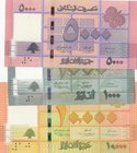 Lebanon, 1.000 Livres, 5.000 Livres and 10.000 Livres, 2004/2012, UNC, p84, p85, p86, (Total 3 banknotes)
Estimate: 30-60
