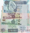 Libya, 1 Dinar, 5 Dinar, 10 Dinar and 20 Dinar, 2002/2004, UNC, p67, p68, p69, p70, (Total 4 banknotes)
Estimate: 50-100