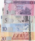 Libya, 1 Dinar, 5 Dinar, 10 Dinar and 20 Dinar, 2013/2016, UNC, p76, p81, p82, p83, (Total 4 banknotes)
Estimate: 20-40