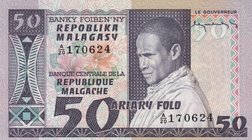 Madagascar, 50 Francs (10 Ariary), 1974, UNC, p62
serial number: A/20 170624
Estimate: 10.-20