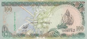 Maldives, 100 Rupiah, 1995, UNC, p22a
serial number: D729162
Estimate: 25-50