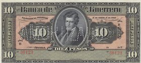 Mexico, 10 Pesos, 1906-1914, UNC, pS299, SPECIMEN 
Banco De Guerrero serial number: B 30123
Estimate: 300-600