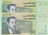 Morocco, 50 Dirhams, 2002, UNC, p69, (Total 2 banknotes)
Estimate: 25-50