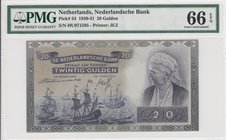 Netherlands, 20 Gulden, 1941, UNC, p54
PMG 66 EPQ, serial number: HU 071595
Estimate: 150-300