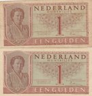 Netherlands, 1 Gulden, 1945, VF/ XF (+), p72, (Total 2 banknotes)
serial number: 5NF 024591 and 4LL 058395
Estimate: 20-40
