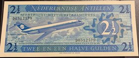 Netherlands Antilles, 2,5 Gulden, 1970, UNC, p21a
serial number: D0512579, Jetliner Figure at Front
Estimate: 10.-20