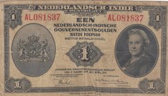 Netherlands Indies, 1 Gulden, 1943, VF (-), p111
serial number: AL081837
Estimate: 15-30