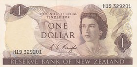 New Zealand, 1 Dollar, 1975, AUNC, p163c
Queen Elizabeth II portrait, serial number: H19 329201
Estimate: 15-30