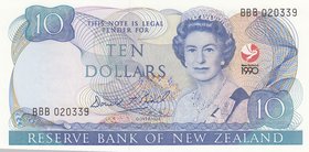 New Zealand, 10 Pounds, 1990, UNC, p176a
Queen Elizabeth II portrait, serial number: BBB 020339, sign: Brash, Commemerative banknot
Estimate: 30-60