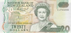 New Zealand, 20 Dollars, 1992, UNC, p179a
Queen Elizabeth II portrait, serial number: EJ 743206
Estimate: 50-100