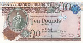 Northern Ireland, 10 Pounds, 2017, UNC, p87
serial number: AY 437815
Estimate: 20-40