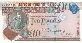 Northern Ireland, 10 Pounds, 2017, UNC, p87
serial number: AY 437898
Estimate: 20-40