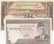 Pakistan, 5 Rupees and 10 Rupees, 1951/1981, XF, p13, p33, (Total 2 banknotes)
serial numbers: BAC 0363145 and PL/1 174245
Estimate: 10.-20