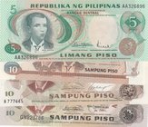 Philippines, 5 Piso and 10 Piso (3), 1969/1998, UNC, p153a, p154, p161, p187c, (Total 4 banknotes)
Estimate: 15-30