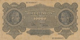 Poland, 10.000 Marek, 1922, VF (-), p32
serial number: H 9109307
Estimate: 20-40