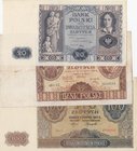 Poland, 20 Zlotych and 100 Zlotych (2), 1932/1941, XF / UNC, p74, p77, p103, (Total 3 banknotes)
20 Zlotych Aunc; 1932, 100 Zlotych XF; 1941, 100 Zlo...