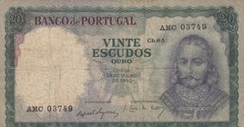 Portugal, 20 Escudos, 1960, POOR, p163
serial number: AMC 03749
Estimate: 10.-20