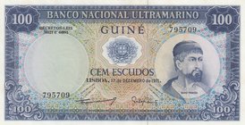 Portuguese Guinea, 100 Escudos, 1971, UNC, p45
serial number: 795909
Estimate: 20-40