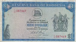 Rhodesia, 1 Dollar, 1973, VF, p30g
serial number: L/49 087469
Estimate: 25-50