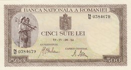 Romania, 500 Lei, 1942, UNC, p51
serial number: N/10 0384679
Estimate: 15-30