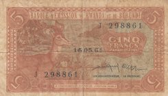 Rwanda-Burundi, 5 Francs, 1964, VF, p1
serial number: J 298861
Estimate: 75-150