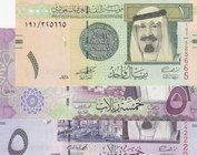 Saudi Arabian, 1 Riyal, 5 Riyals, 5 Riyals, 2007/2016, UNC, (Total 3 banknotes)
Estimate: 10.-20