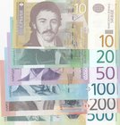 Serbia, 10 Dinara, 20 Dinara, 50 Dinara, 100 Dinara, 200 Dinara and 500 Dinara, 2006/2014, UNC, (Total 6 banknotes)
Estimate: 10.-20